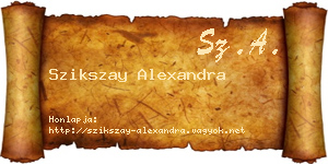 Szikszay Alexandra névjegykártya